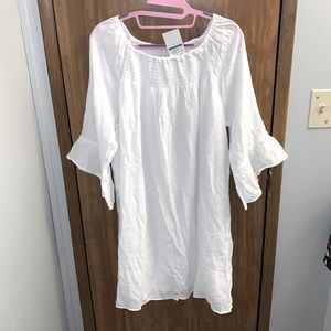 NWT New Directions 3/4 length White dress